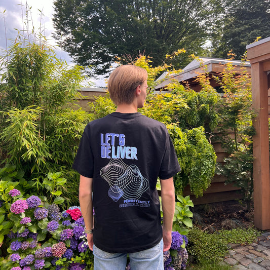 T-shirt 'Deliver' Zwart