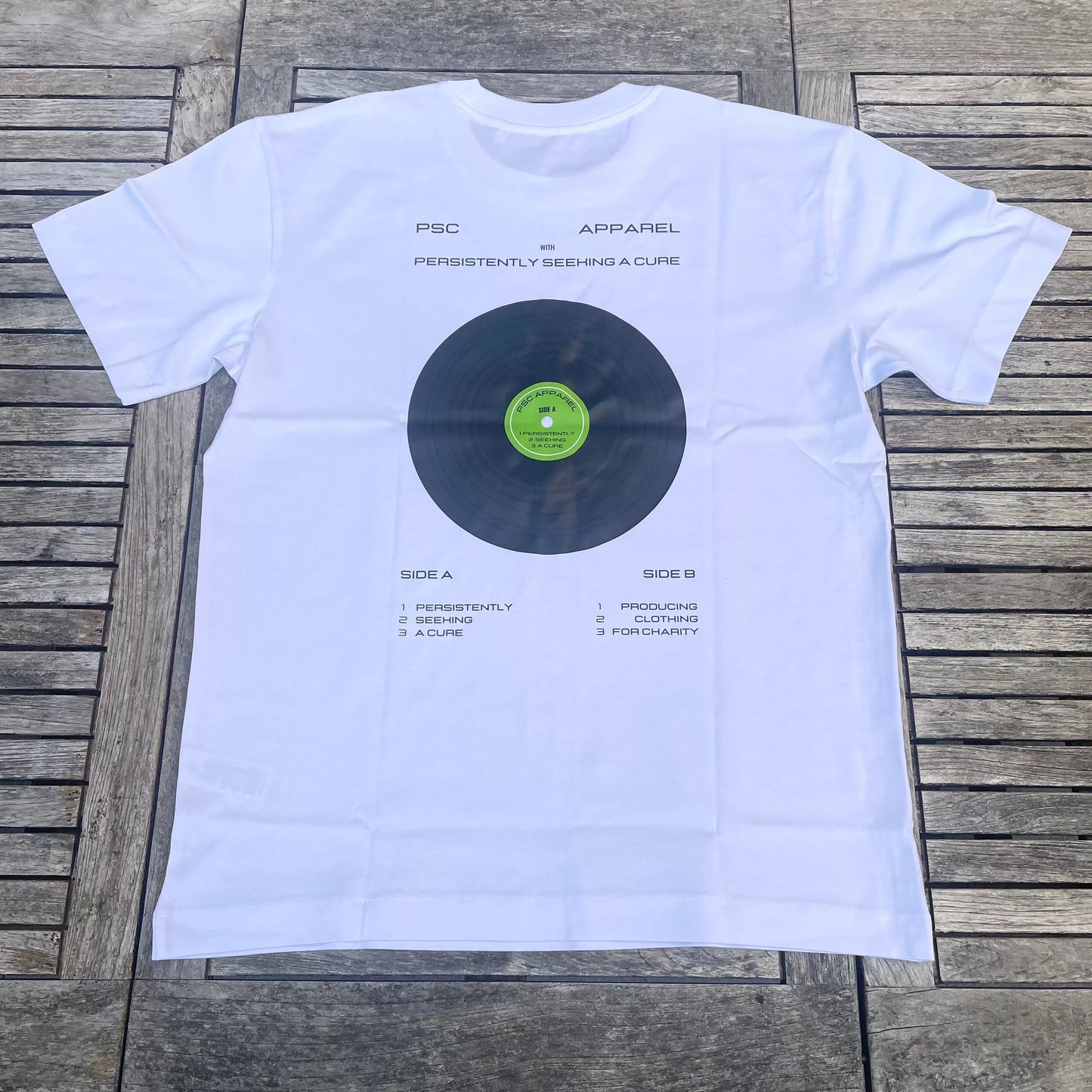 T-shirt 'Vinyl' Wit