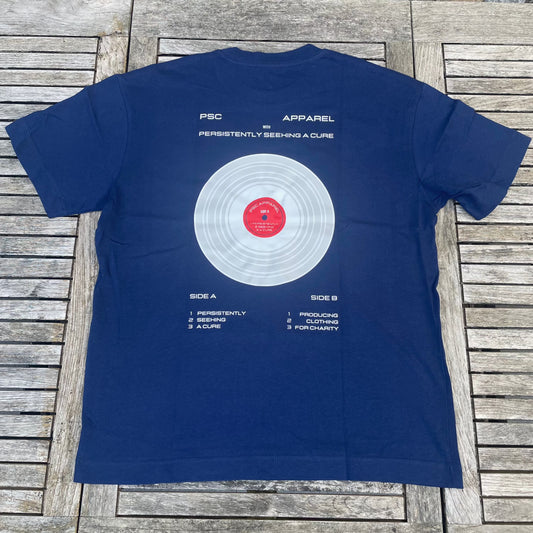 T-shirt 'Vinyl' Blauw