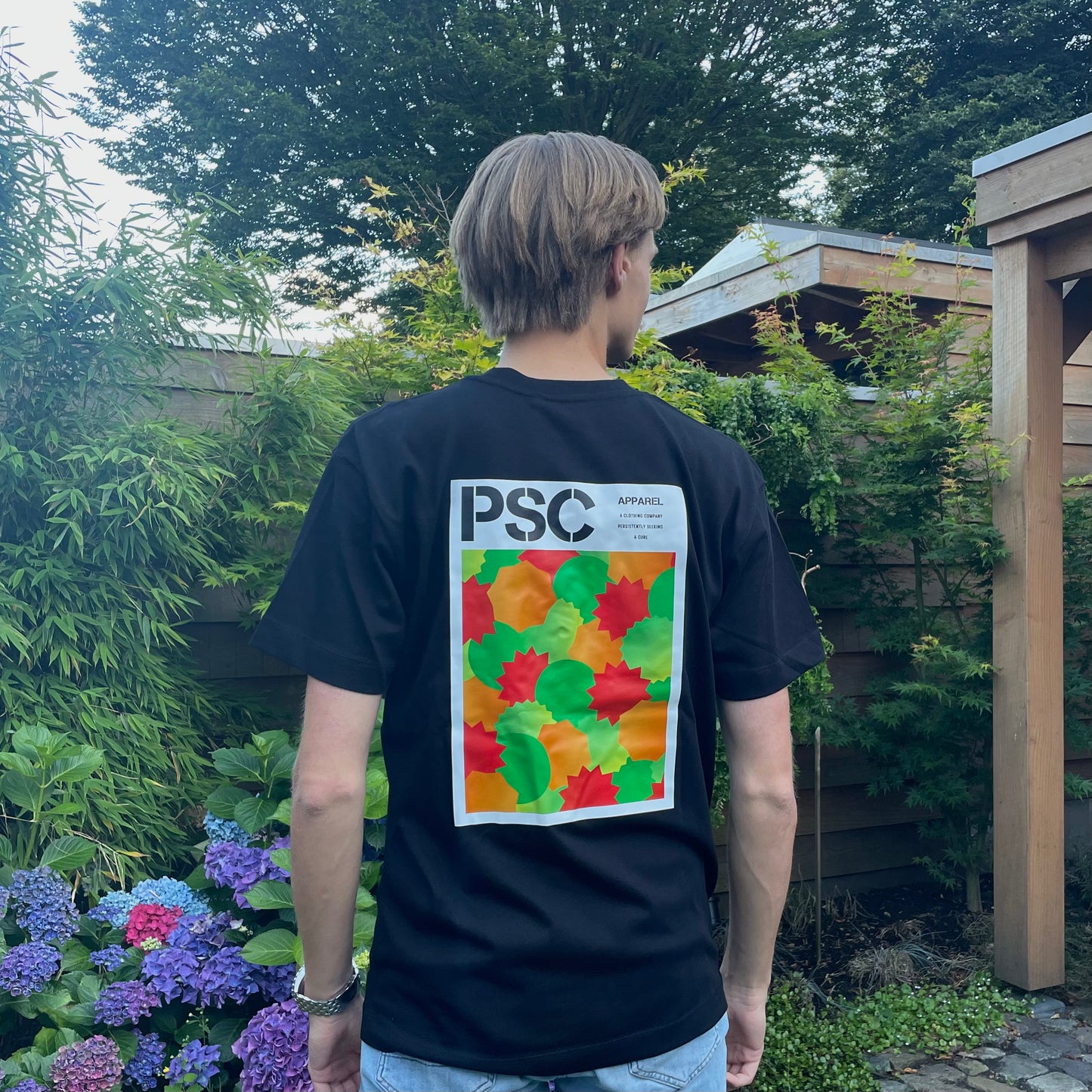 T-shirt 'Galweg fases' Zwart