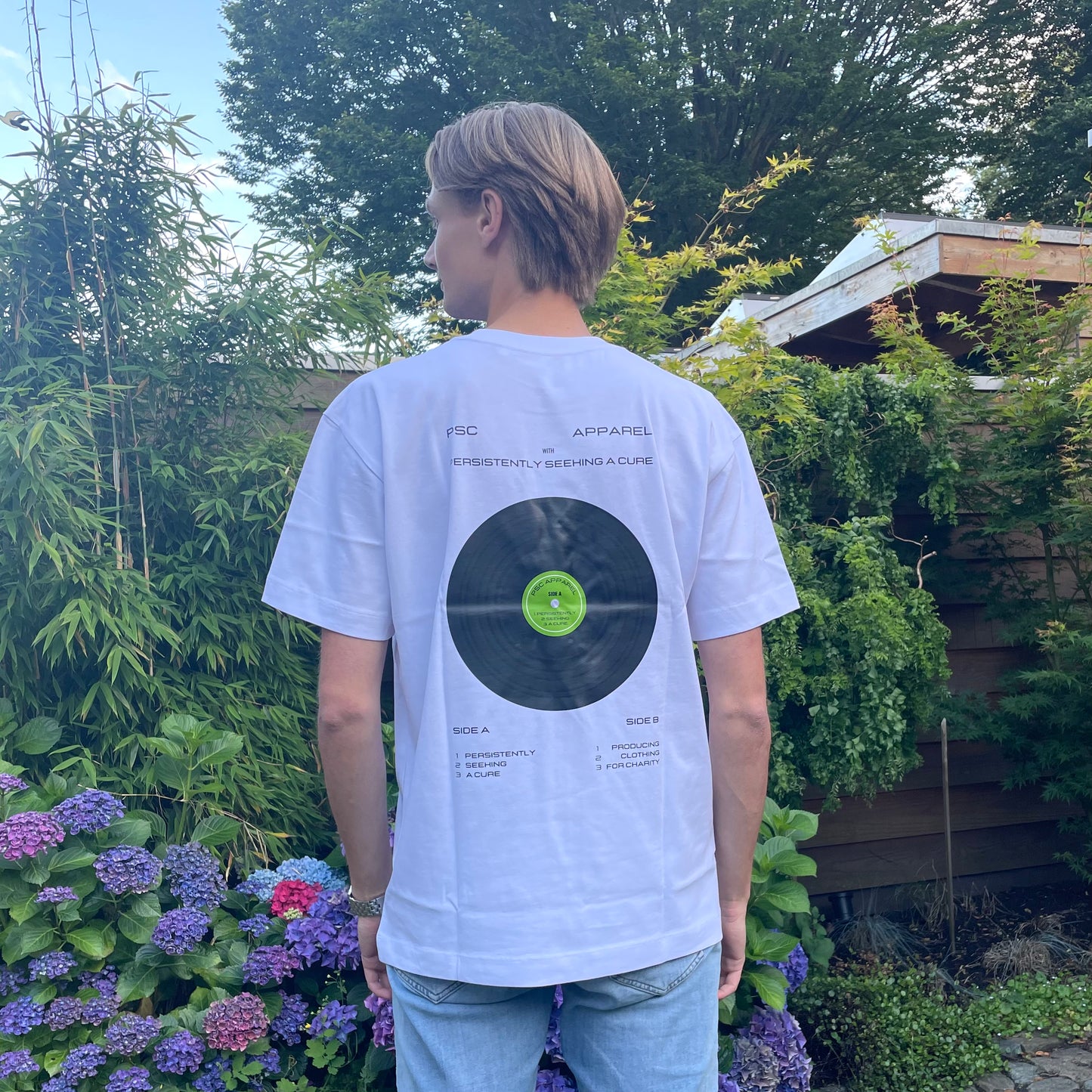 T-shirt 'Vinyl' Wit